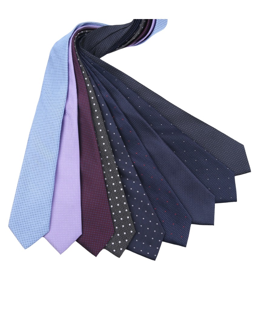 Tom Baine premium neckties in navy, burgundy, and classic patterns